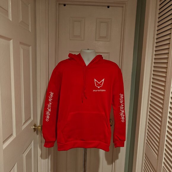 Rauw Alejandro Red Hoodie Men Woman Size L Harajuku Pullover Streetwear Unisex - Picture 3 of 9